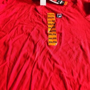 Fila Red V-Neck Shirt with Small Chest Logo